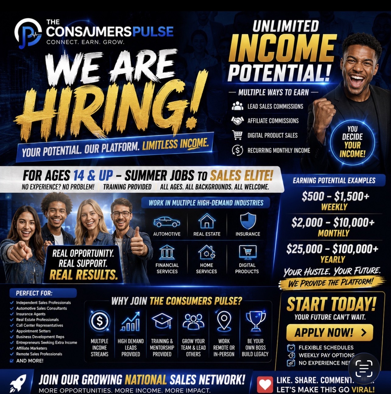 The Consumers Pulse — We Are Hiring! Unlimited Income Potential